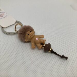 Handcrafted Troll Keychain with Belly Gem